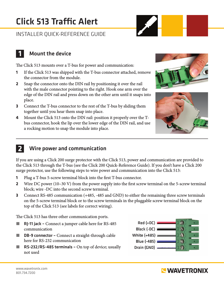 Click 513 (traffic alert) (CLK-513) - Quick-reference Guide