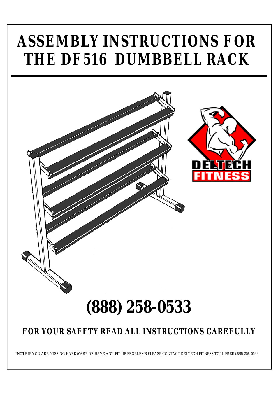 DF516- 54" Three-Tier Dumbbell Rack