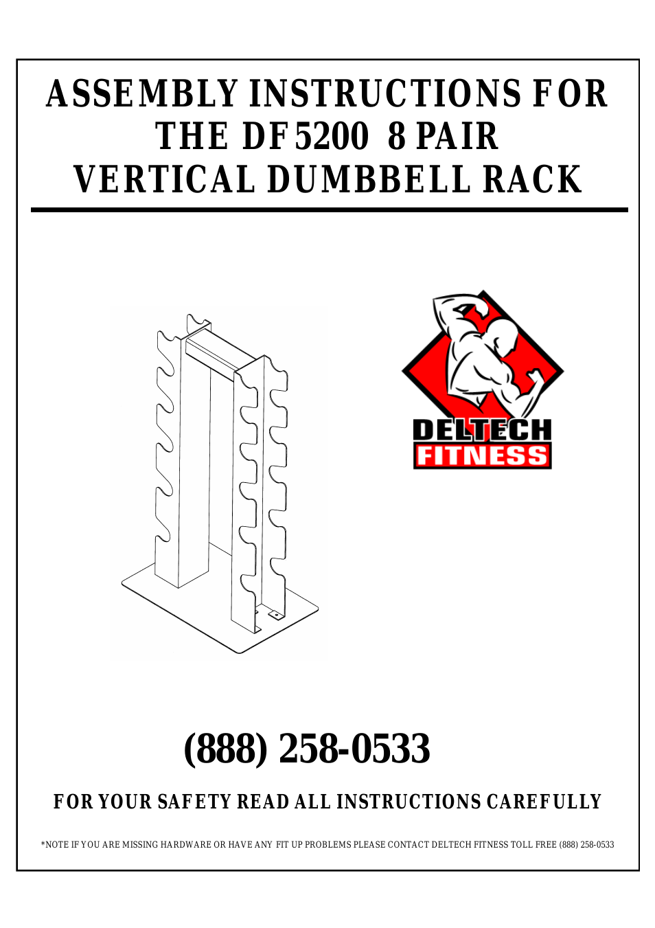 DF5200- 8 Pair Vertical Dumbbell Rack