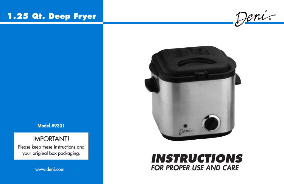 1.25 Qt. Deep Fryer 9301