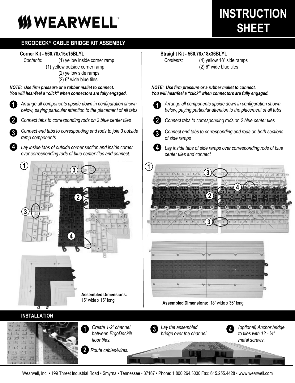 560 ERGODECK CABLE BRIDGE - CORNER - Installation Guide