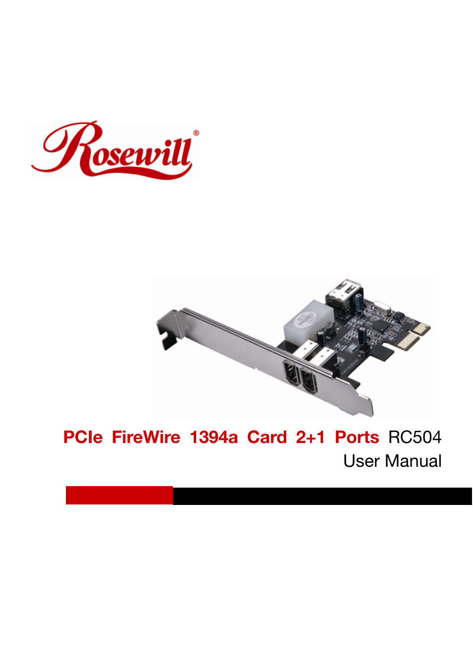 PCIe FireWire 1394a Card 2+1 Port RC504