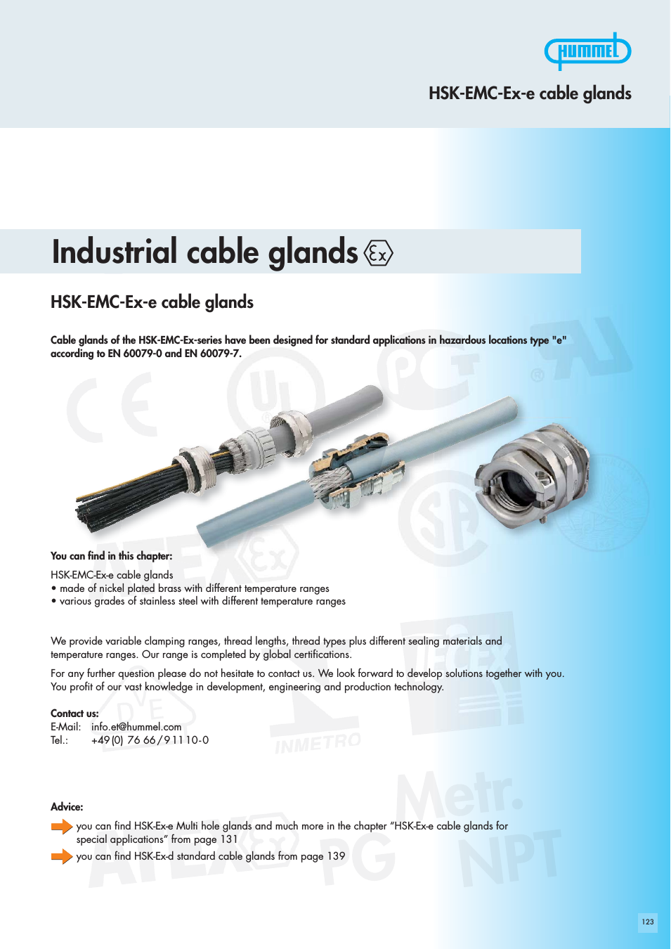Hummel Cable Glands - EMC-Ex-e for Hazardous Areas
