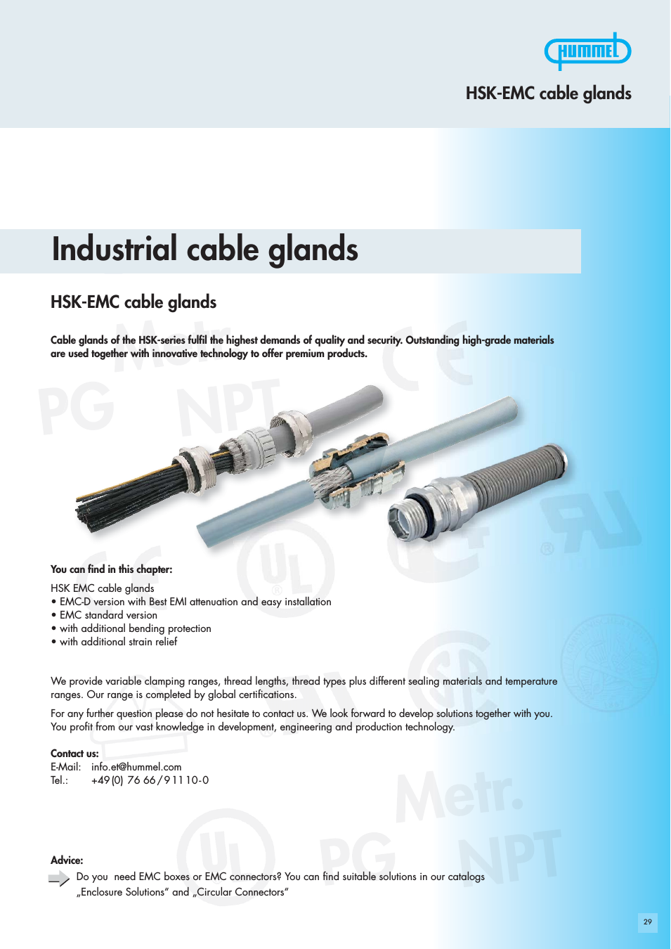 Hummel Cable Glands - EMC (HSK-EMC)