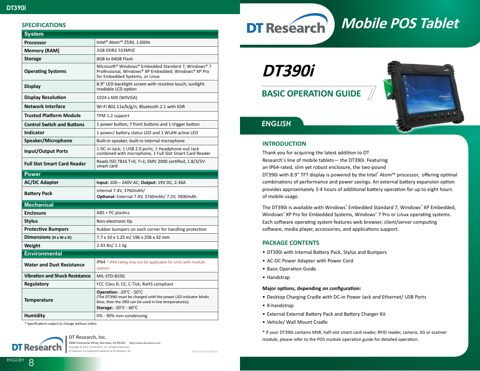 DT390i (XPE/ XPPro)