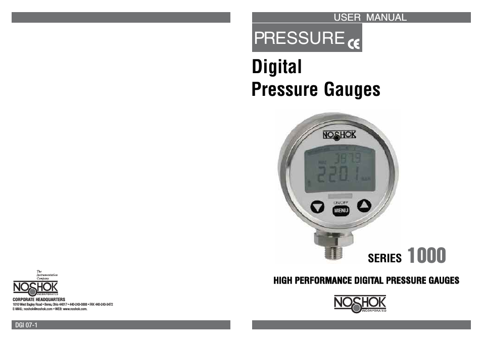 1000 Series Digital Pressure Gauges