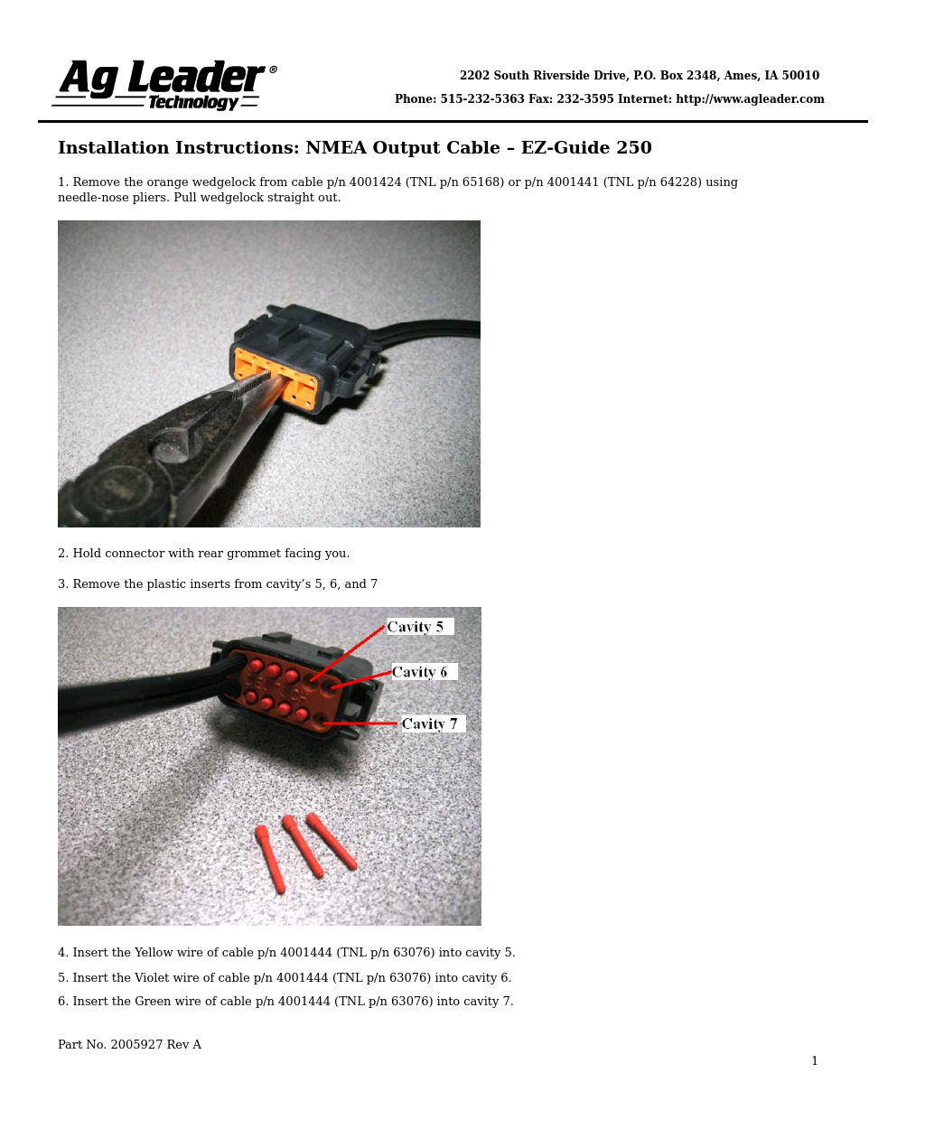 EZ-Guide 250 NMEA Output Cable Installation