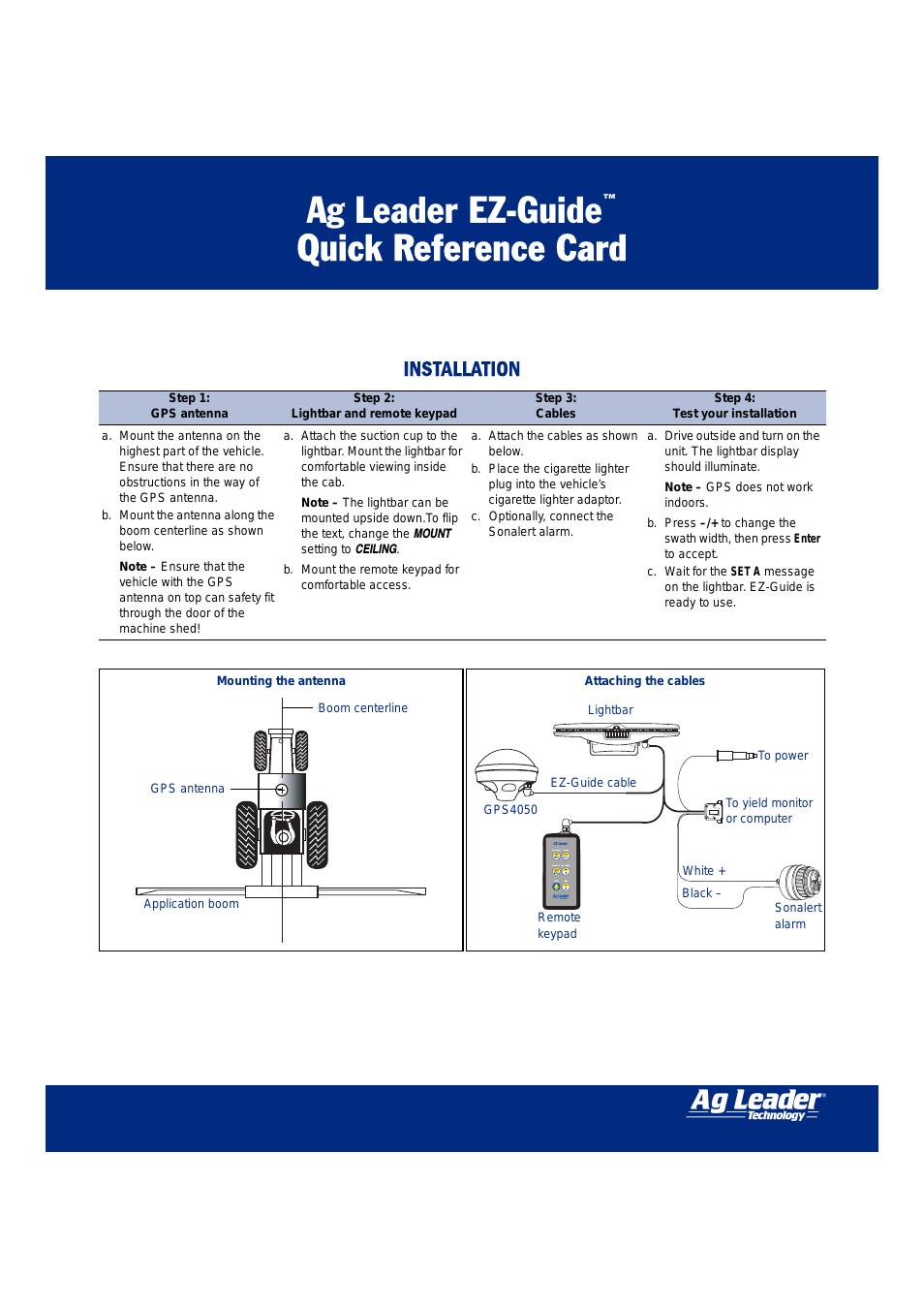 EZ-Guide Quick Reference Guide
