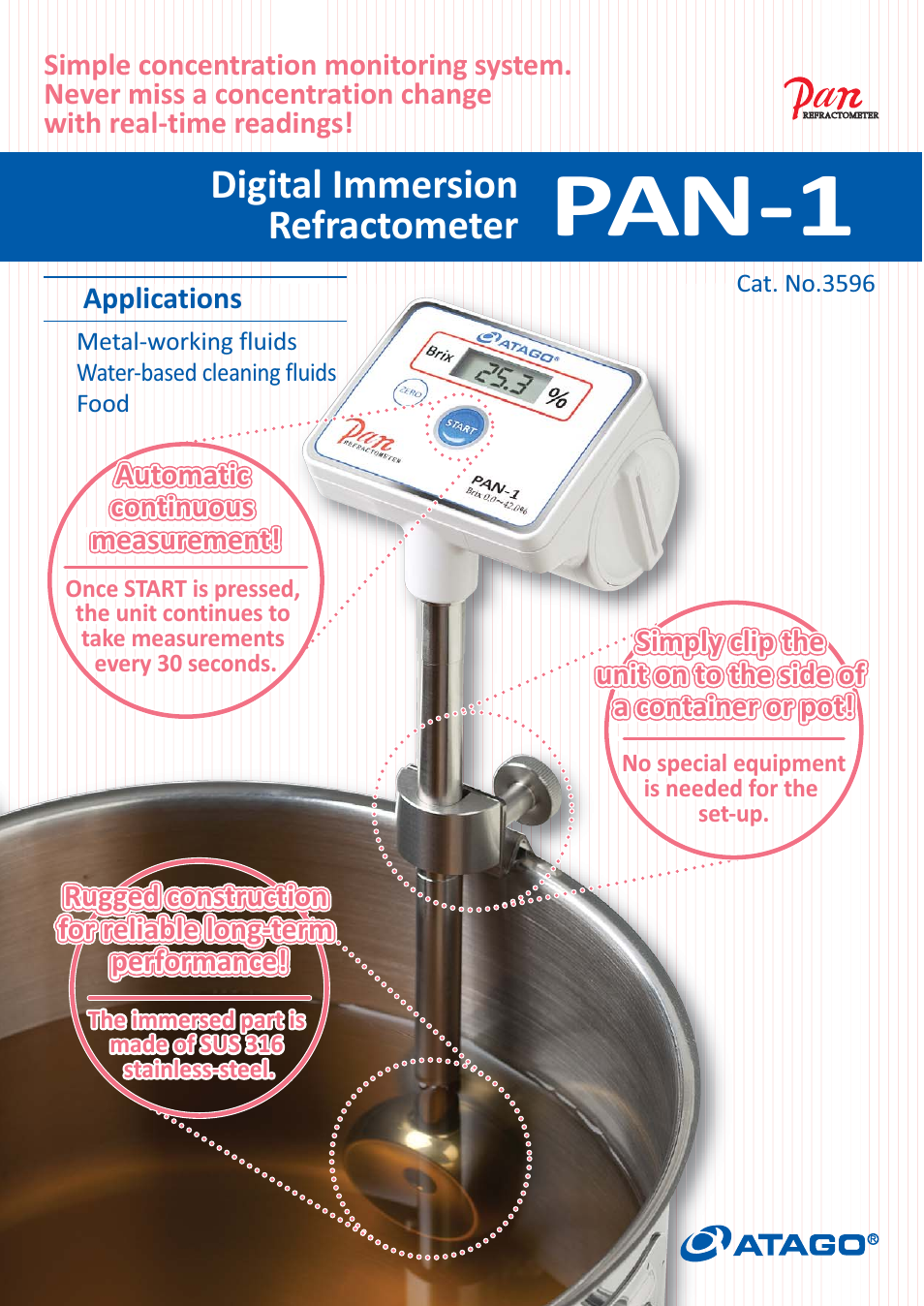 Atago PAN-1 Digital Immersion Refractometer
