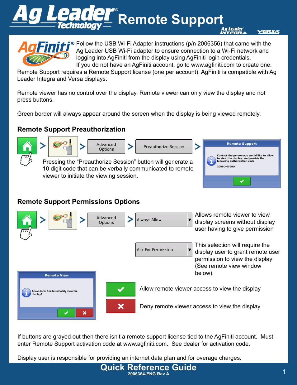 Integra DirectCommand Display Remote Support Quick Reference Guides