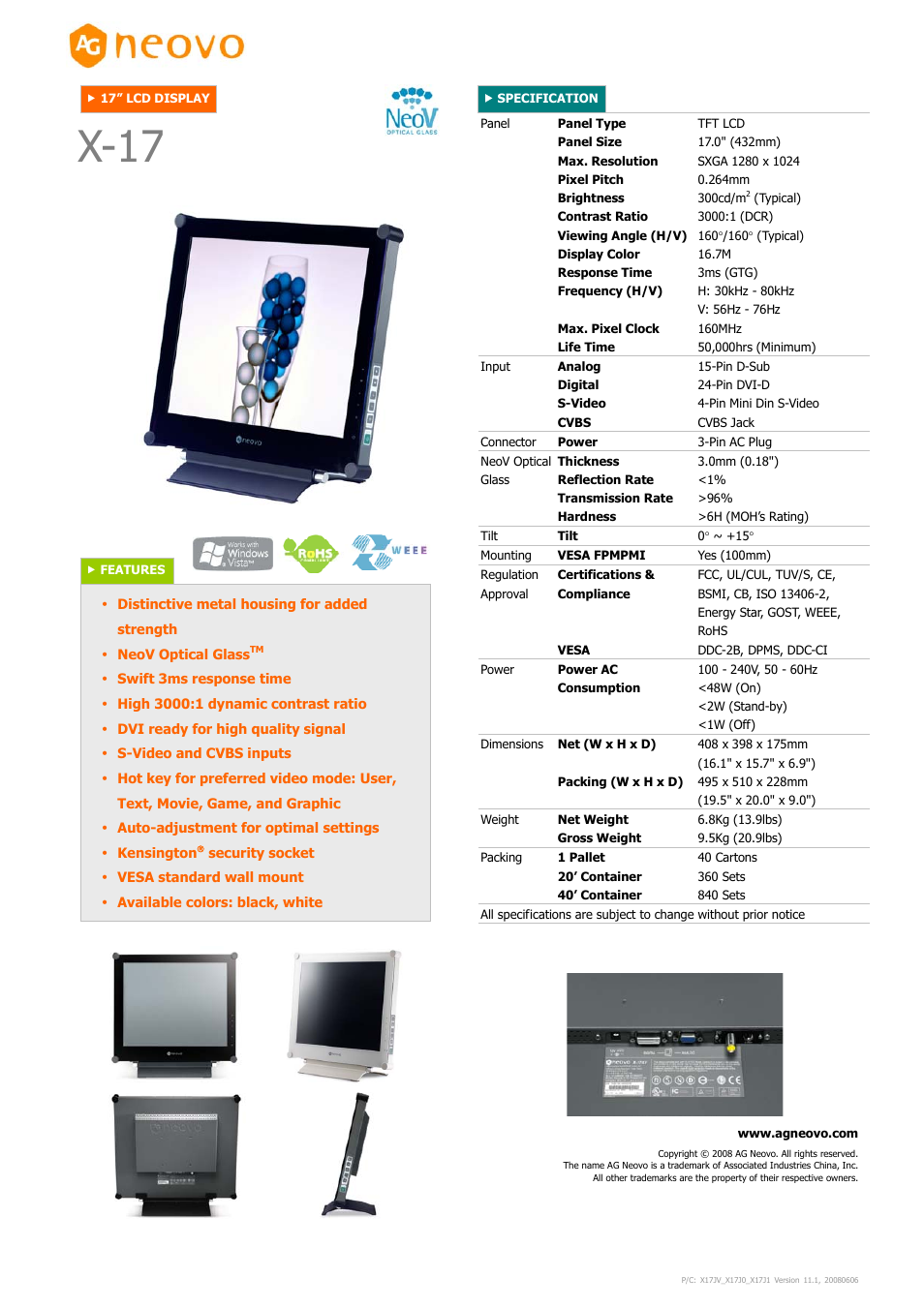 17" LCD Display X-17