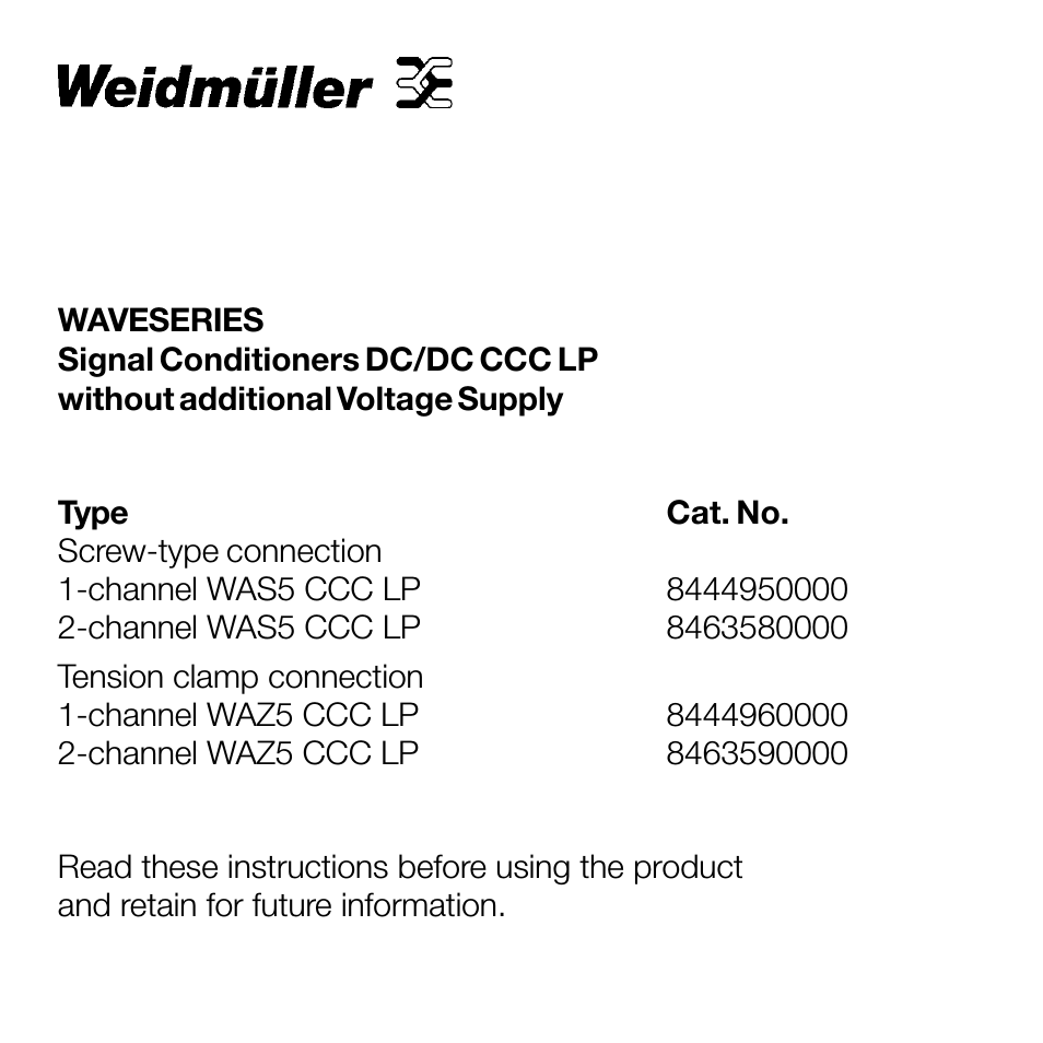 DC/DC CCC LP - without additional voltage supply