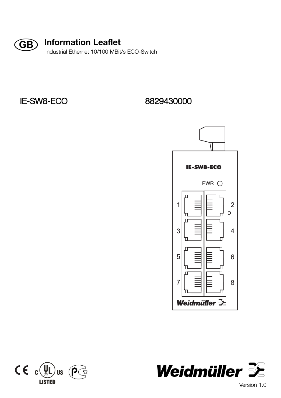 IE-SW8-ECO EcoLine Unmanaged Switch