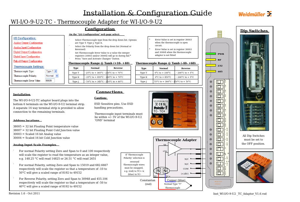 WI-I/O 9-U2-TC: Wireless Mesh I/O & Gateway, Thermocouple V1.6