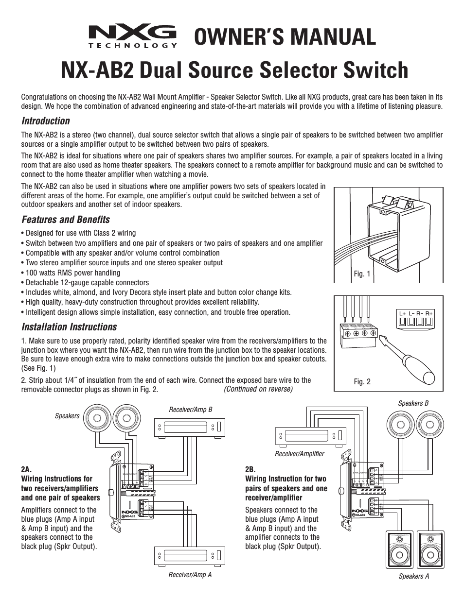 NX-AB2 Dual Source Selector Switch