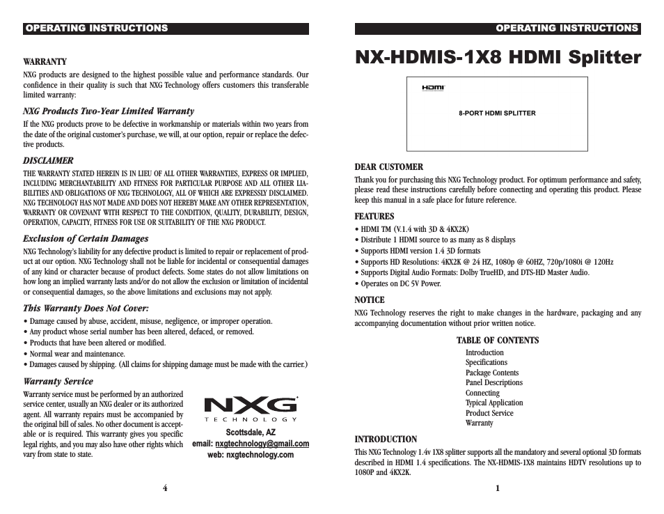 NX-HDMIS-1x8 - 1 x 8 Splitter