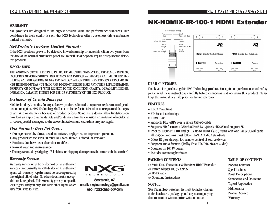 NX-HDMIX-IR-100-1 - HDMI over single HDBaseT