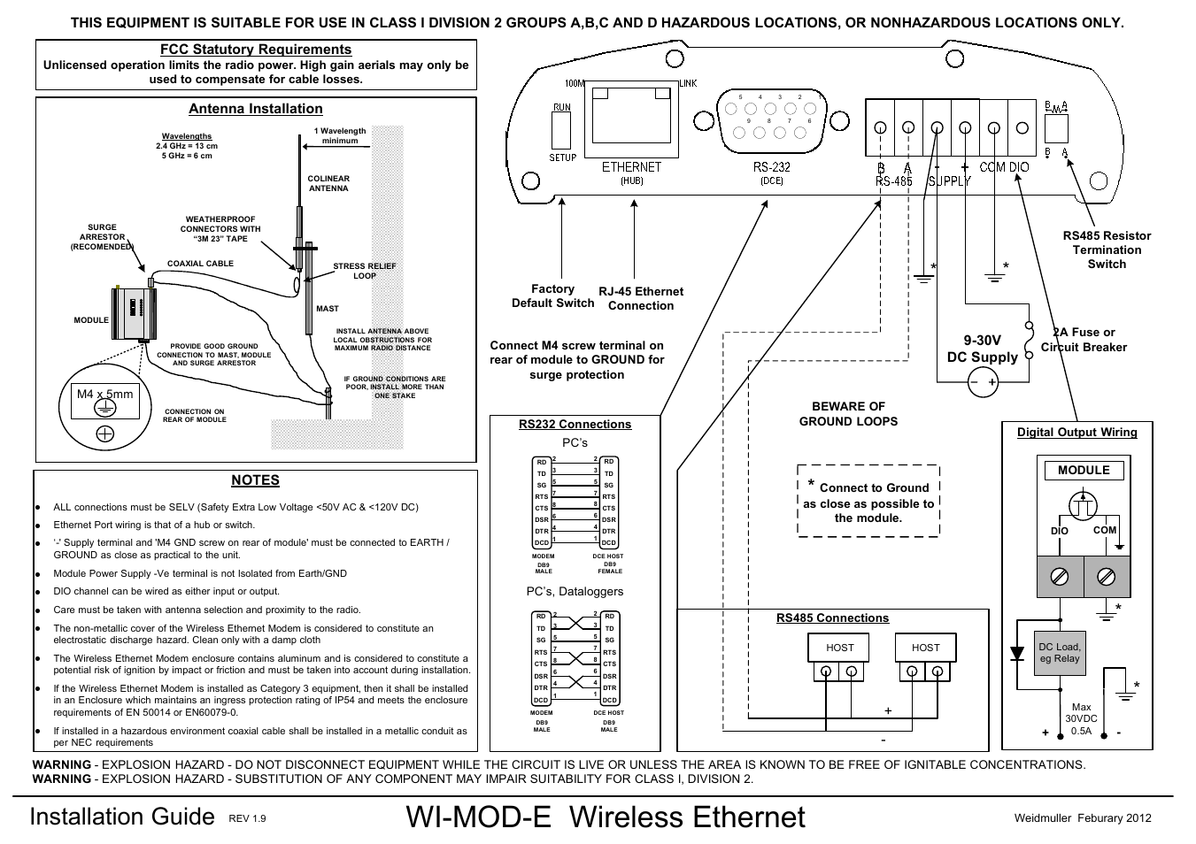 WI-MOD-E-A & -E-G: Wireless Ethernet & Device Server v1.9