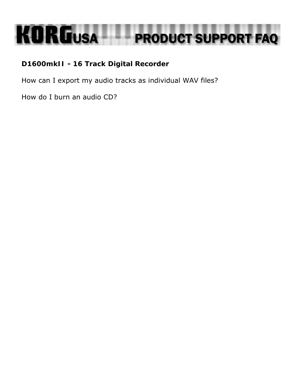 16 Track Digital Recorder D1600mkII