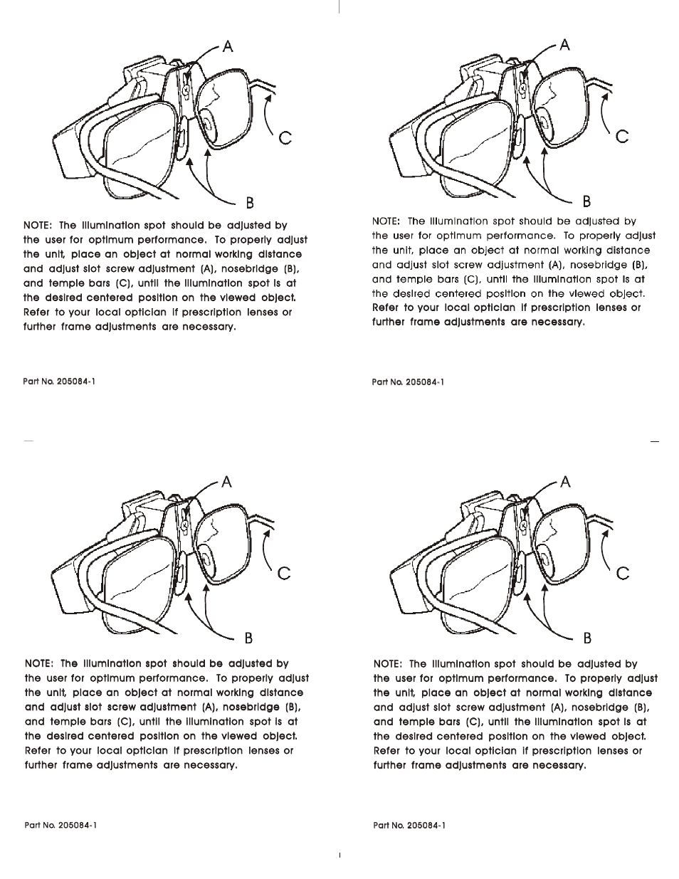 205084-1, Light Attached To Goggles - User Manual