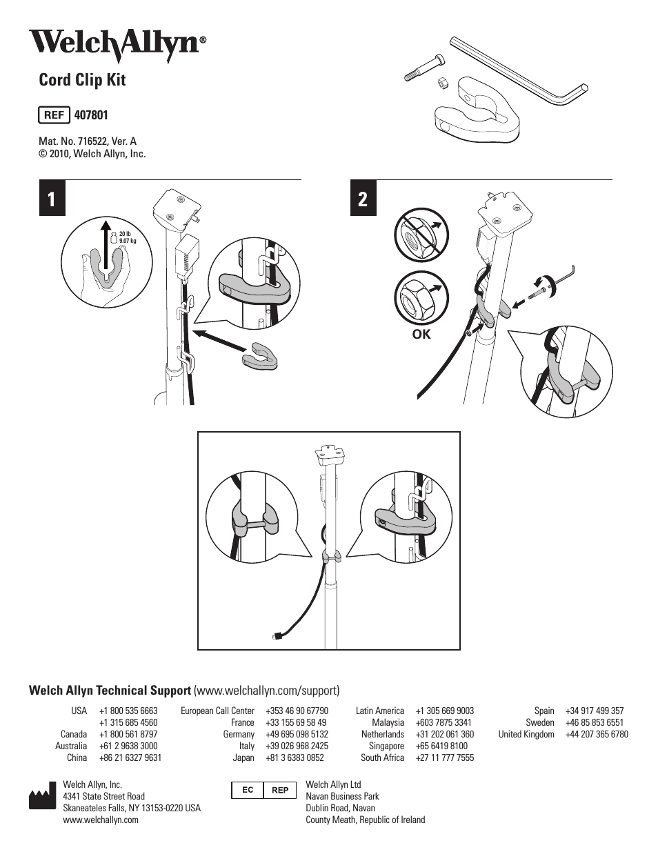 407801 Cord Clip Kit - User Manual