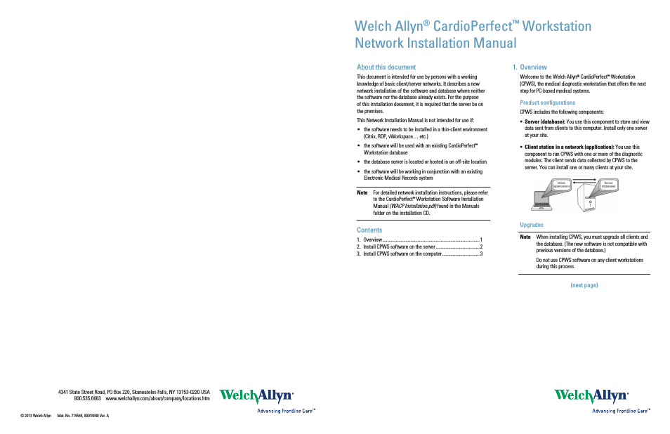 CardioPerfect Workstation, Version 1.6.5 Network Install - Installation Guide