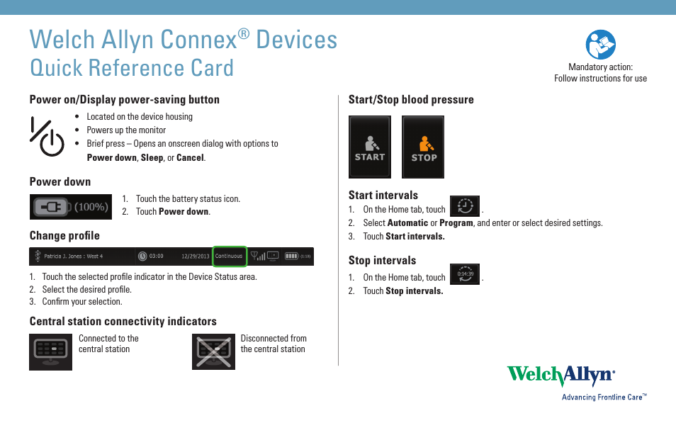 Connex Quick Reference Card - Quick Reference Guide