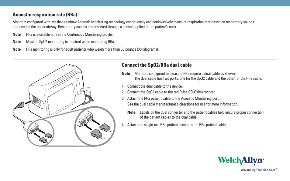 Connex Vital Signs Monitor RRa - Quick Reference Guide