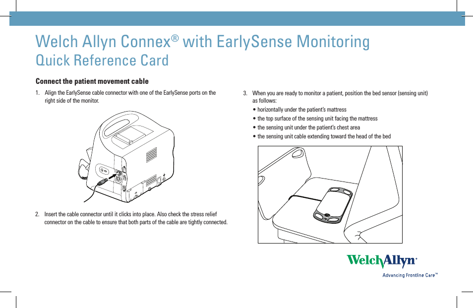 Connex with EarlySense Monitoring - Quick Reference Guide