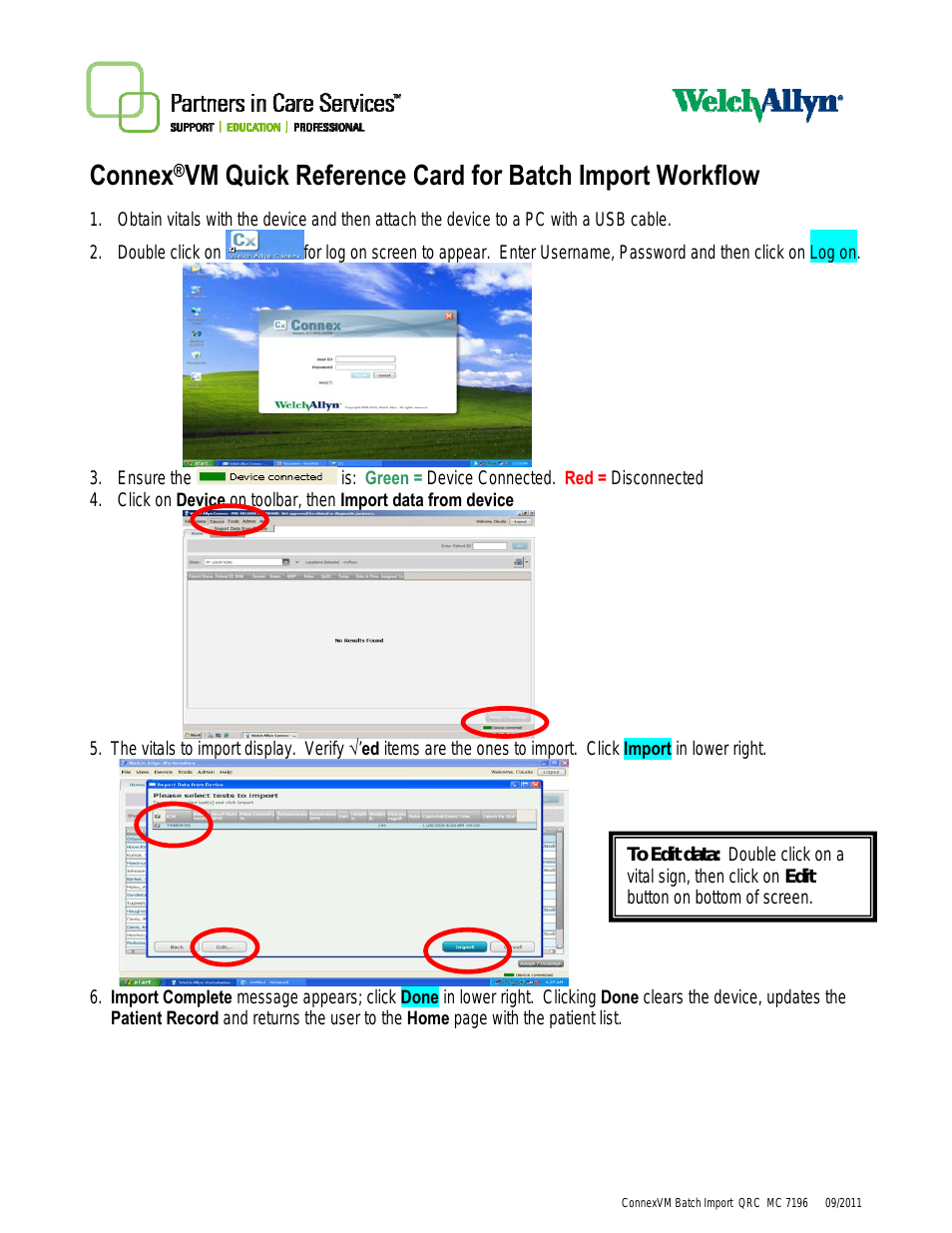 ConnexVM Quick Reference Card for Batch Import Workflow - Quick Reference Guide