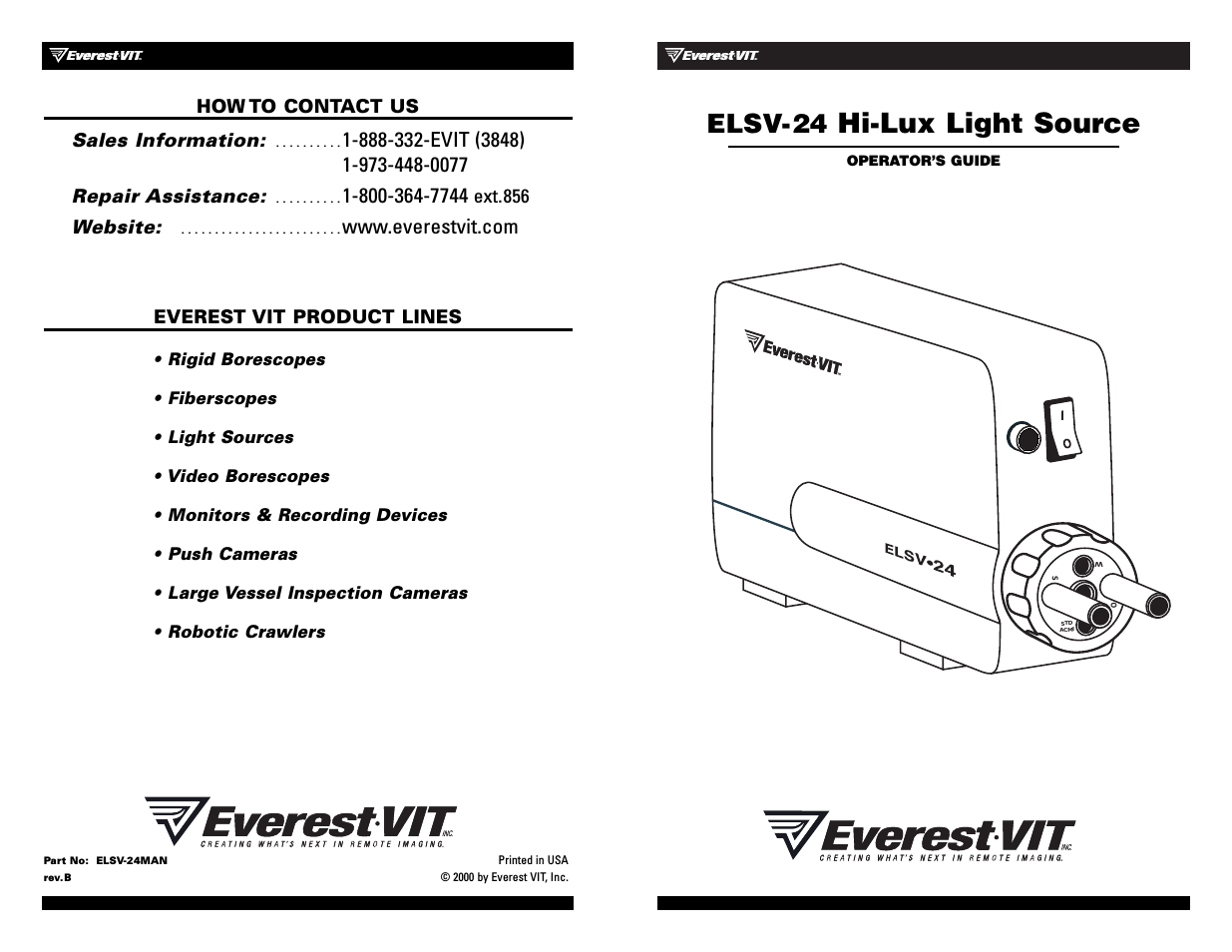 ELSV-24 Hi-Lux Light Source - User Manual