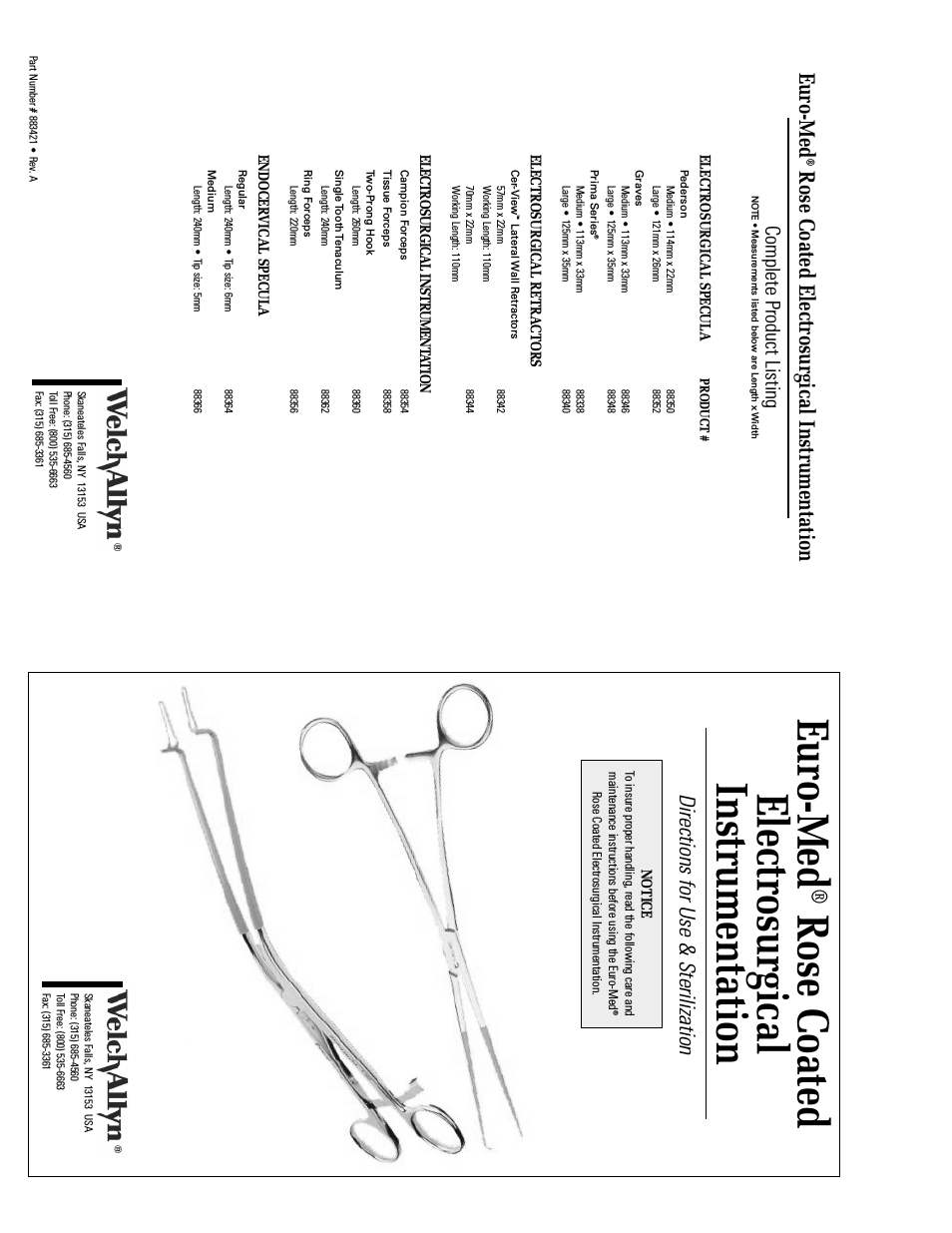 Euro-Med Rose Coated Electrosurgical Instrumentation - User Manual