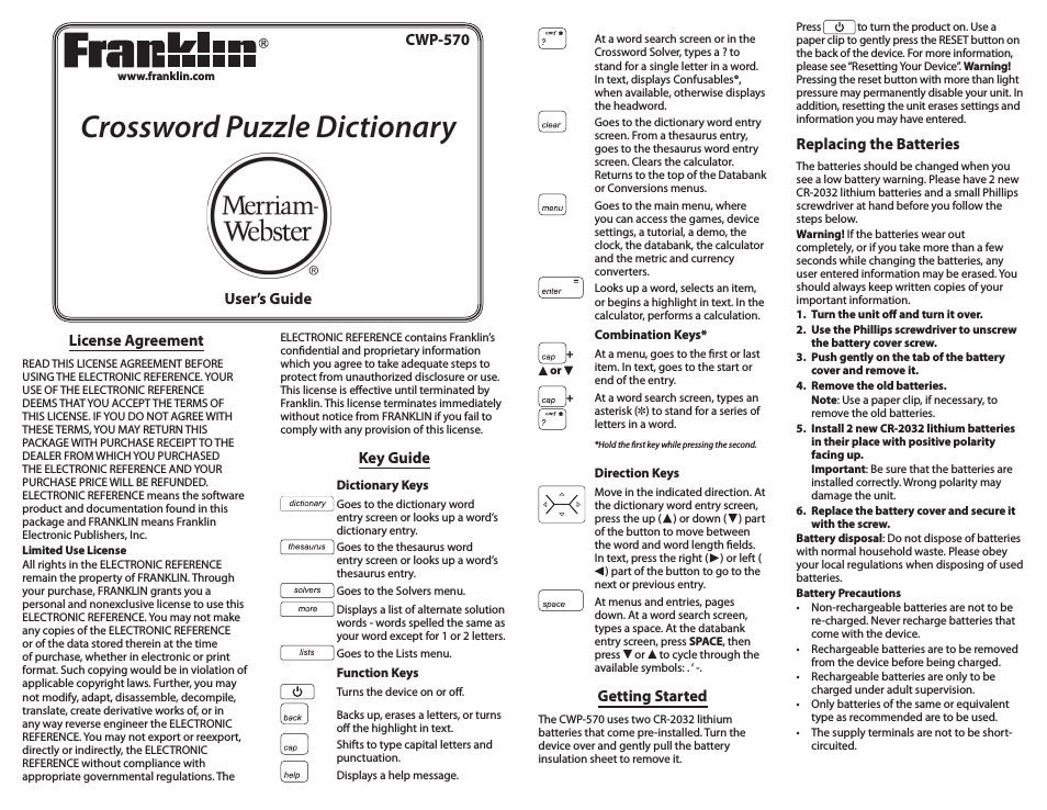 Crossword Puzzle Dictionary CWP-570