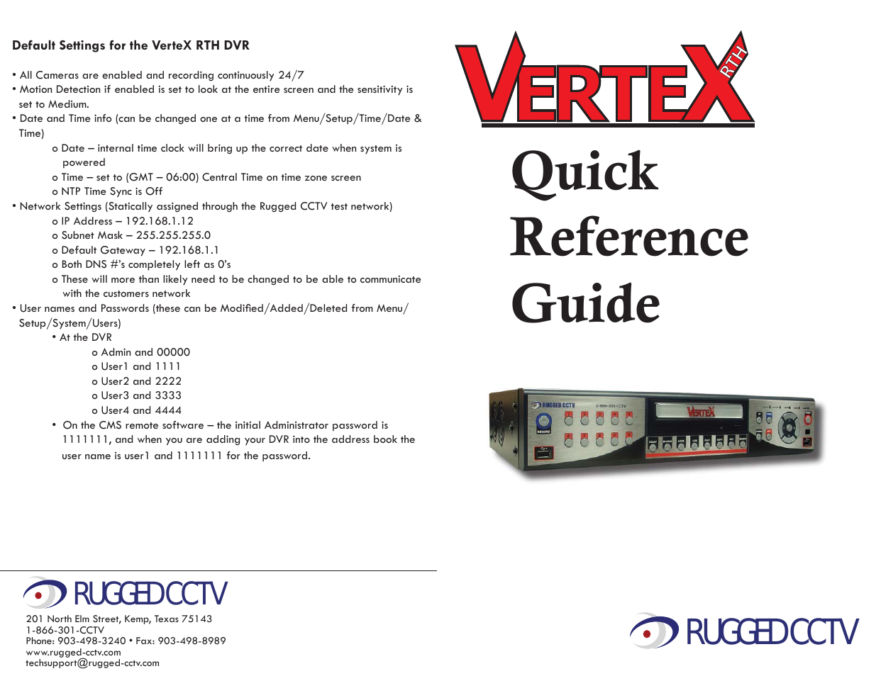 Vertex & Vertex RTH