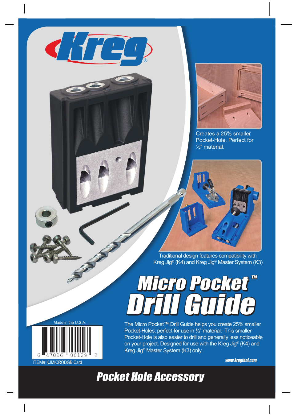 KJMICRODGB Micro-Pocket Drill Guide