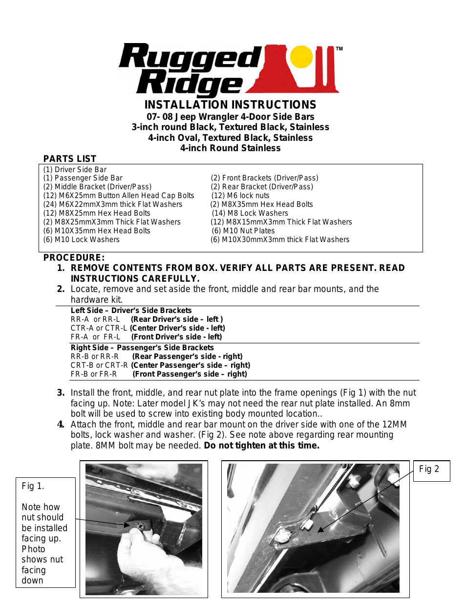 3-Inch Round Tube Steps, Black, 07-14 Jeep Wrangler Unlimited (JK)