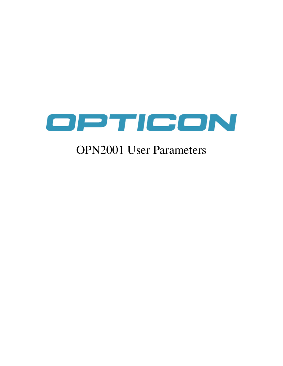 OPN 2001 Device Parameters