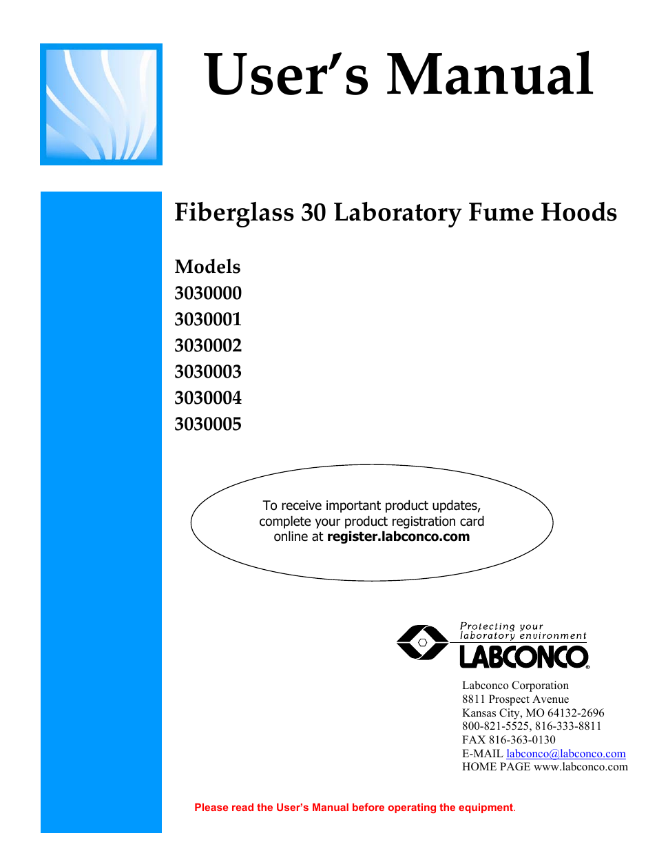 Fiberglass 30 Laboratory Fume Hoods 3030000