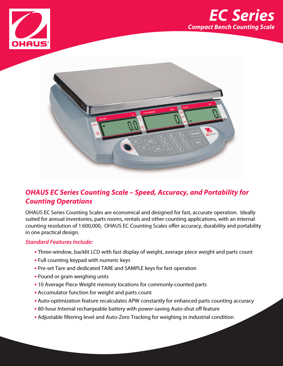 EC COMPACT COUNTING SCALES Data Sheet