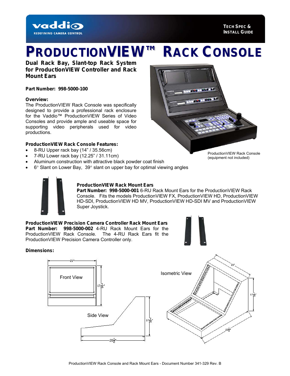 ProductionVIEW Rack Console