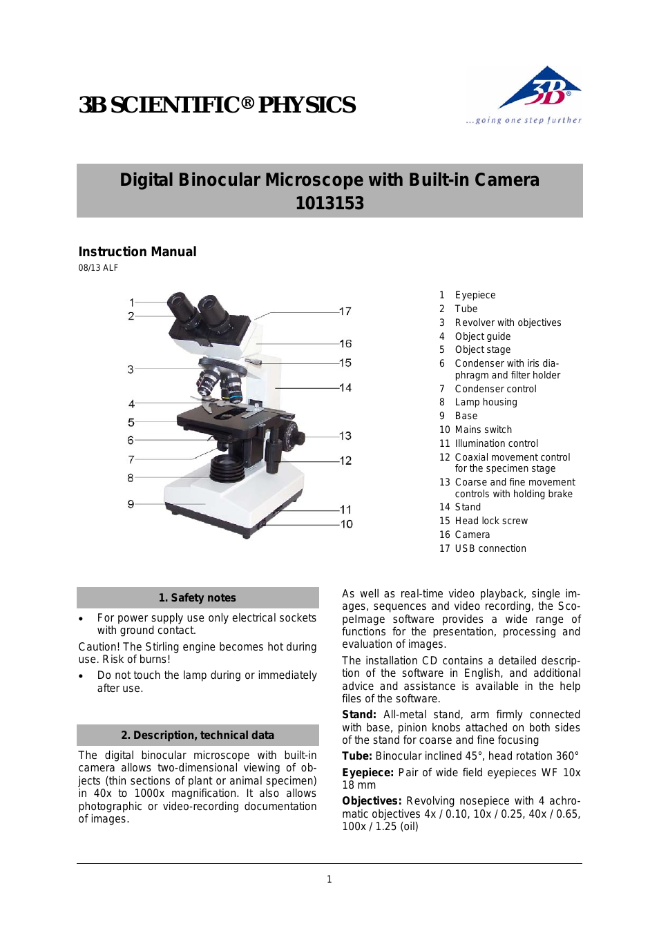 Digital Binocular Microscope with Built-in Camera