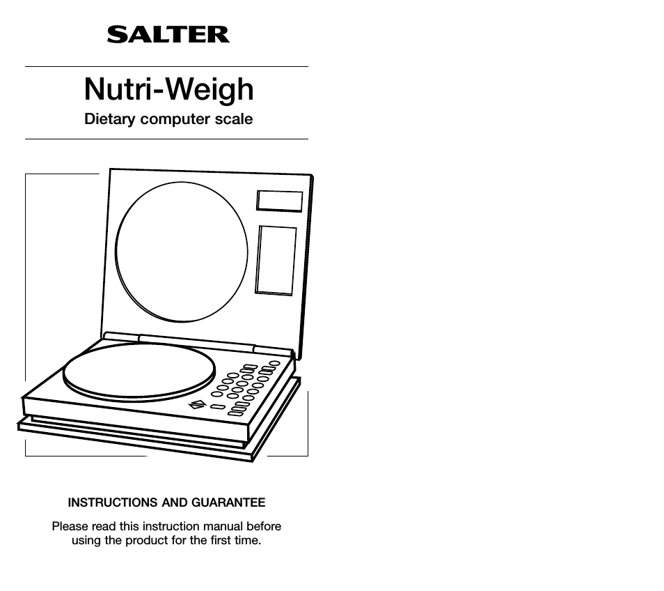 Nutri-Weigh instruction manual