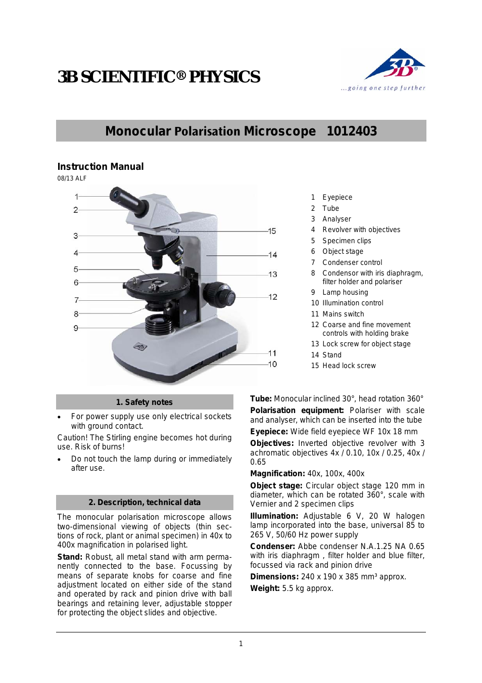 Monocular Polarizing Microscope