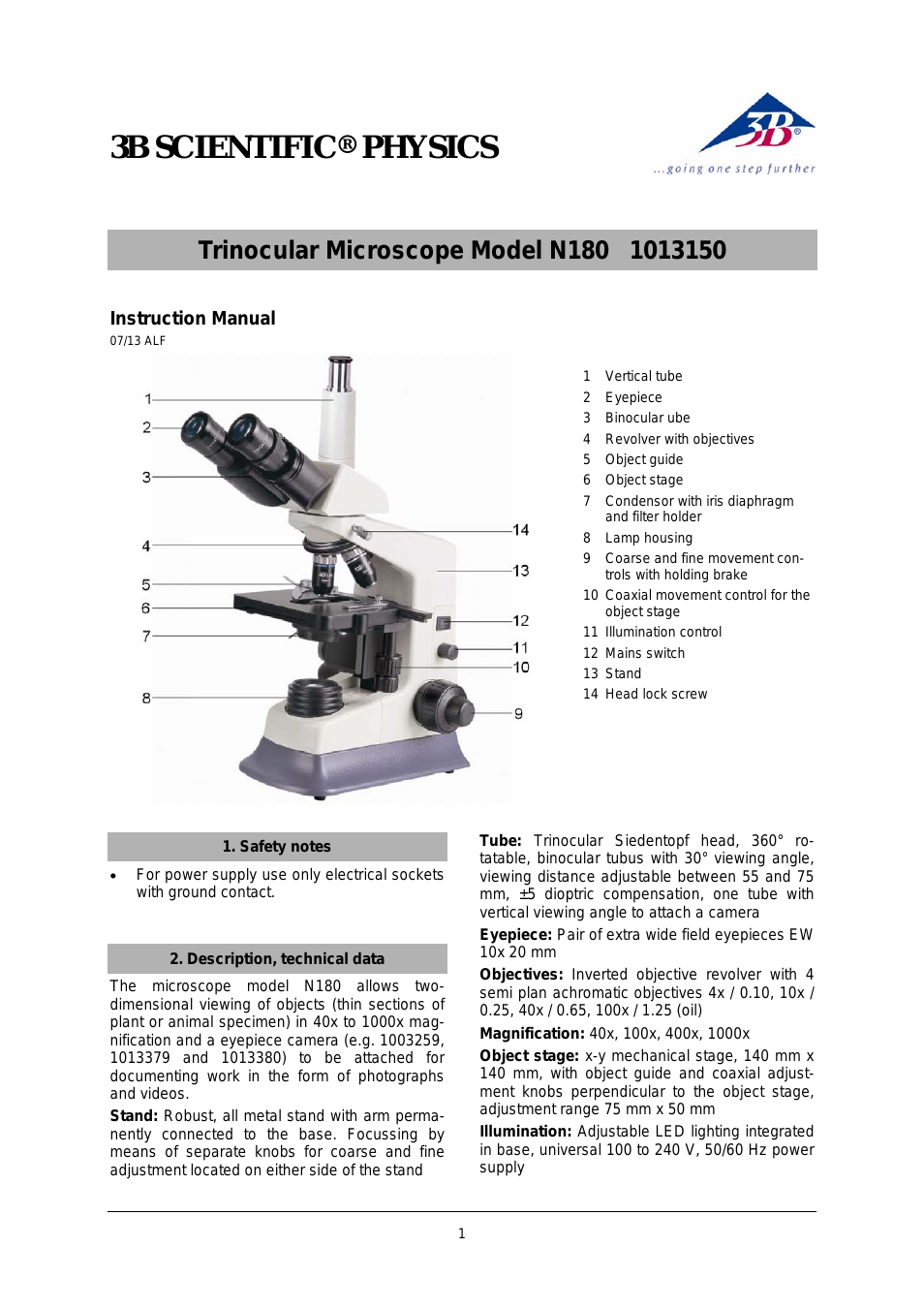Trinocular Microscope Model N180