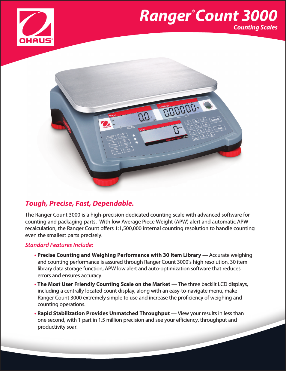 RANGER COUNT 3000 COMPACT COUNTING SCALES Data Sheet