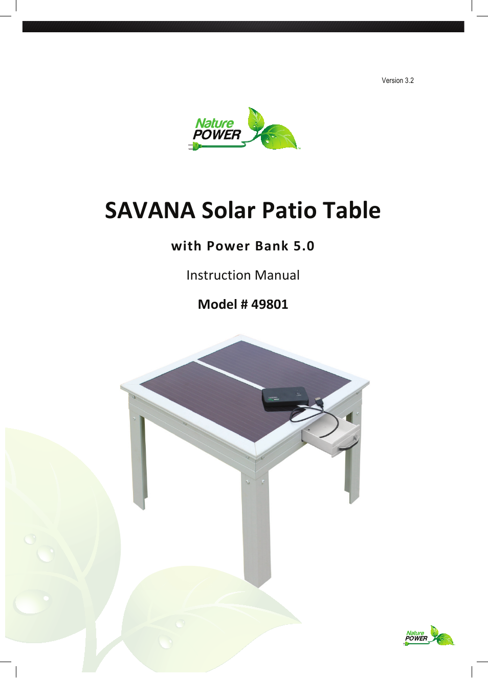 SAVANA Solar Patio Table