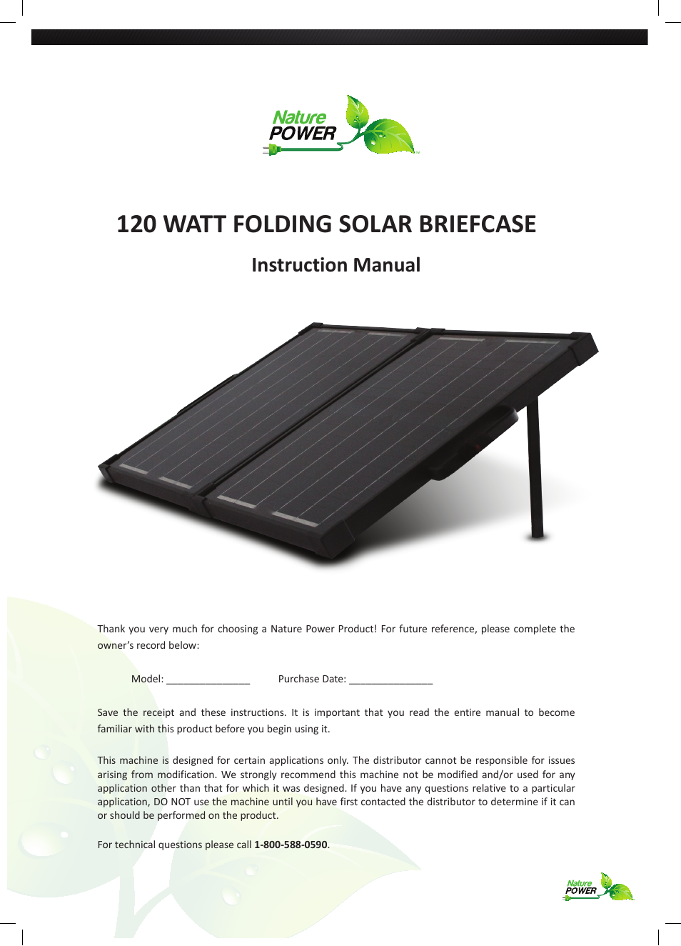 120 WATT FOLDING SOLAR BRIEFCASE (55702)