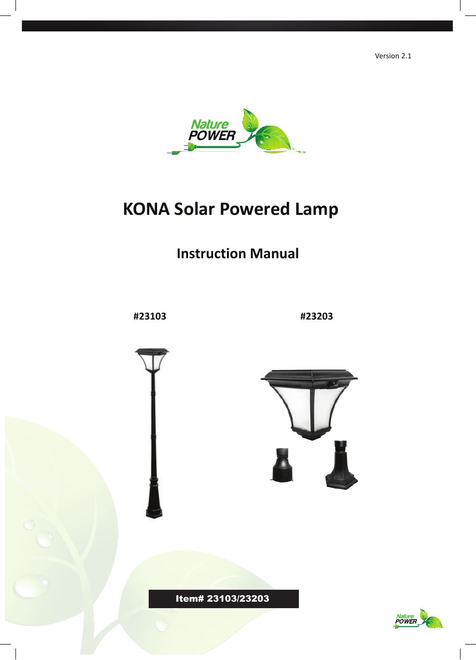 KONA Solar Powered Lamp (23203)