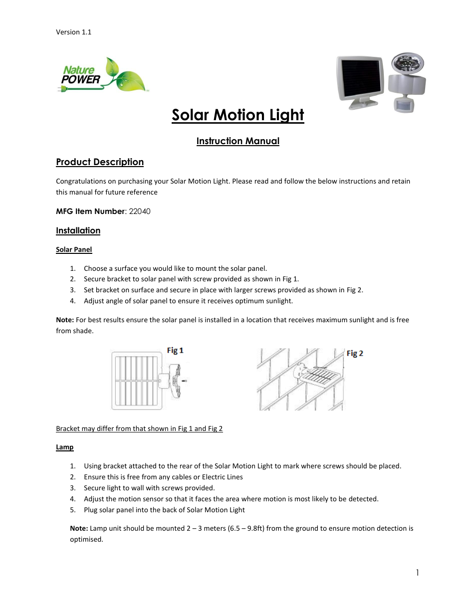 Solar Motion Light (22040 )