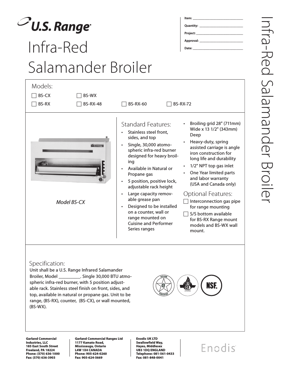 Infra-Red Salamander Broiler BS-CX